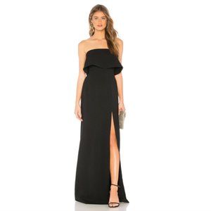 NWT Lovers + Friends “Anzen” Black Strapless Gown